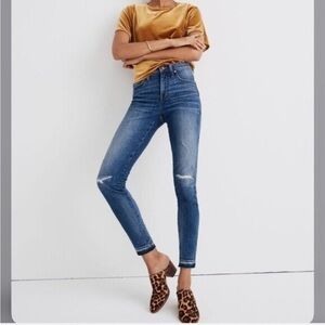 Madewell 9" High Rise Skinny Jeans Raw Hem 30P ankle length